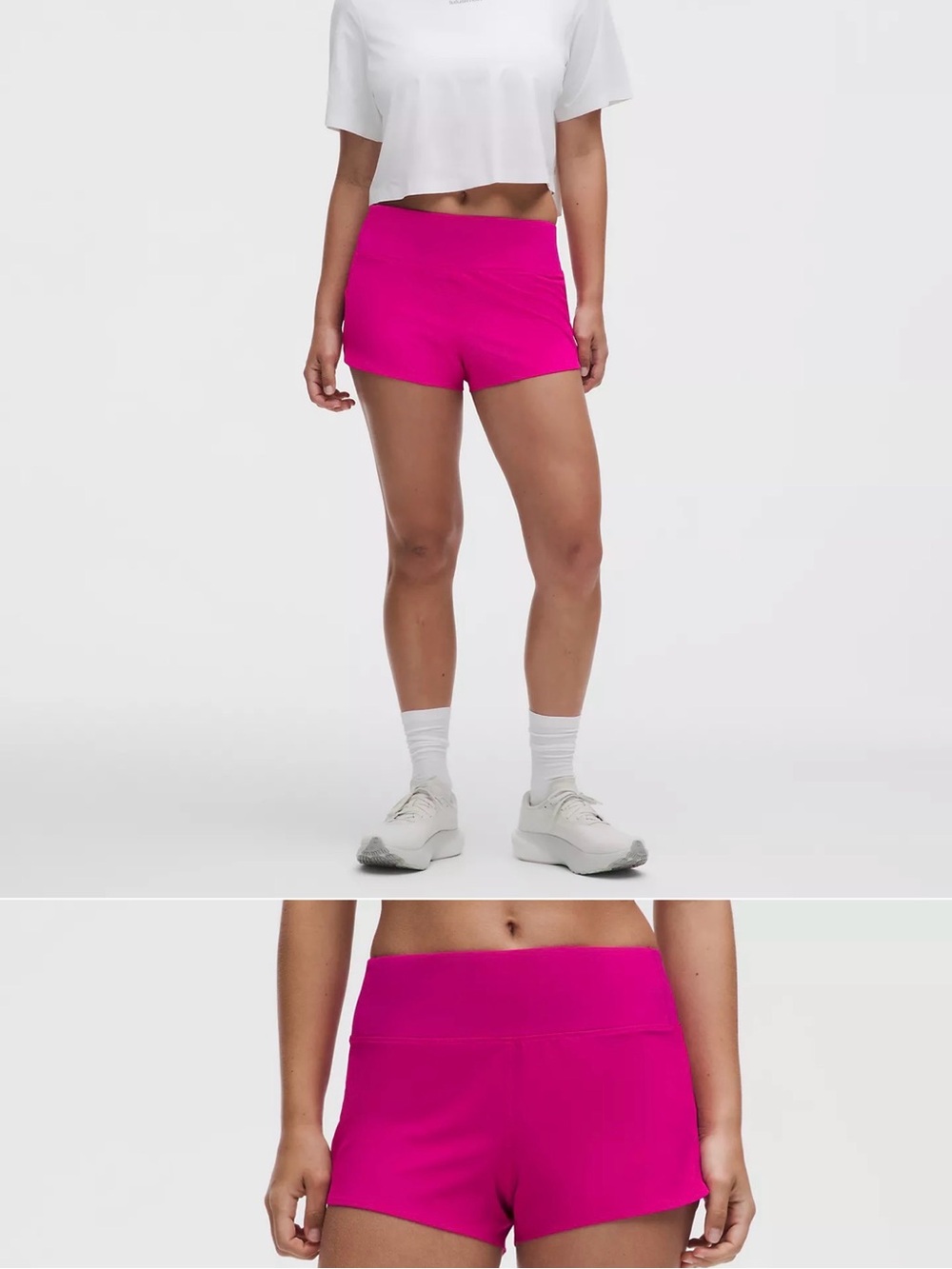 Lululemon Hot Pink Flare high rise speed up shorts, 2.5 in, size L